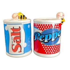 Shoe Box Bumble Bee Soda Cans Salt and Pepper Shakers Large 3 1/2" H
